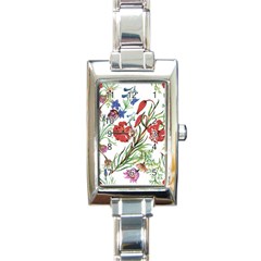 Summer Flowers Rectangle Italian Charm Watch by goljakoff