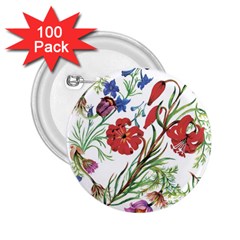 Summer Flowers 2 25  Buttons (100 Pack)  by goljakoff