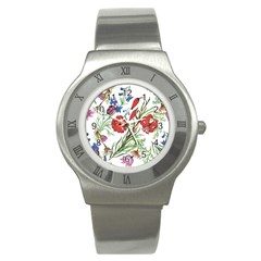 Summer Flowers Stainless Steel Watch by goljakoff