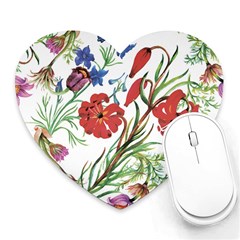 Summer Flowers Heart Mousepads by goljakoff