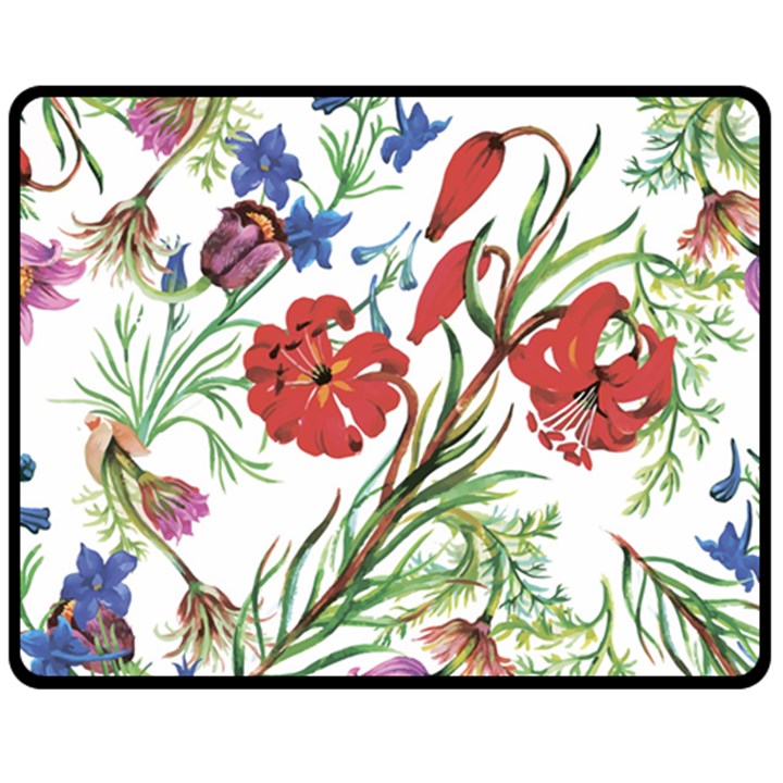 Summer flowers Fleece Blanket (Medium) 