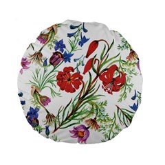 Summer Flowers Standard 15  Premium Flano Round Cushions by goljakoff