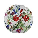 Summer flowers Standard 15  Premium Flano Round Cushions Front