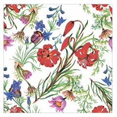 Summer Flowers Large Satin Scarf (square) by goljakoff