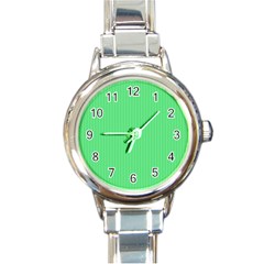 Algae Green & Black -  Round Italian Charm Watch by FashionLane