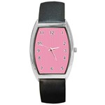 Amaranth Pink & Black - Barrel Style Metal Watch Front