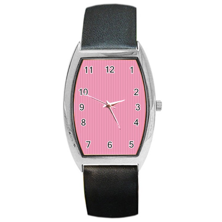 Amaranth Pink & Black - Barrel Style Metal Watch