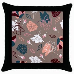 Rose -01 Throw Pillow Case (black) by LakenParkDesigns