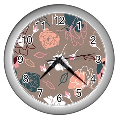 Rose -01 Wall Clock (silver) by LakenParkDesigns