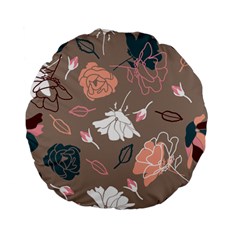 Rose -01 Standard 15  Premium Flano Round Cushions