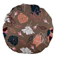 Rose -01 Large 18  Premium Flano Round Cushions