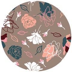 Rose -01 Wooden Puzzle Round by LakenParkDesigns