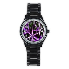 Neurons Brain Cells Imitation Stainless Steel Round Watch