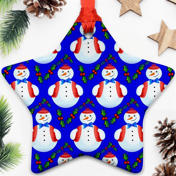 Seamless Snow Cool Star Ornament (Two Sides)