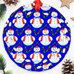 Seamless Snow Cool Round Filigree Ornament (Two Sides) Front