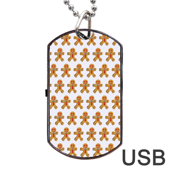 Gingerbread Men Dog Tag USB Flash (One Side)