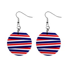 Patriotic Ribbons Mini Button Earrings