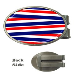 Patriotic Ribbons Money Clips (oval)  by Mariart