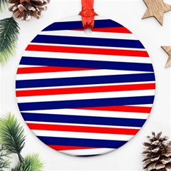 Patriotic Ribbons Round Ornament (two Sides) by Mariart