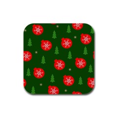 Christmas 001 Rubber Square Coaster (4 Pack) 