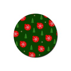 Christmas 001 Rubber Round Coaster (4 Pack) 