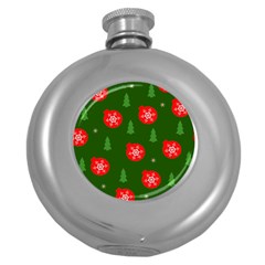 Christmas 001 Round Hip Flask (5 Oz)