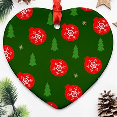 Christmas 001 Heart Ornament (two Sides) by MooMoosMumma