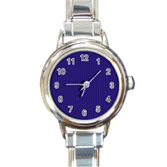 Berry Blue & White - Round Italian Charm Watch by FashionLane