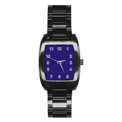 Berry Blue & White - Stainless Steel Barrel Watch by FashionLane