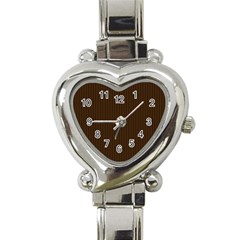 Brunette Brown & White -  Heart Italian Charm Watch