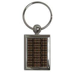 Luxury Golden Oriental Ornate Pattern Key Chain (rectangle)