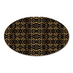 Luxury Golden Oriental Ornate Pattern Oval Magnet by dflcprintsclothing