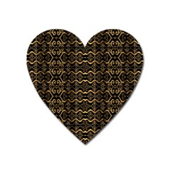 Luxury Golden Oriental Ornate Pattern Heart Magnet by dflcprintsclothing