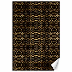 Luxury Golden Oriental Ornate Pattern Canvas 12  X 18  by dflcprintsclothing