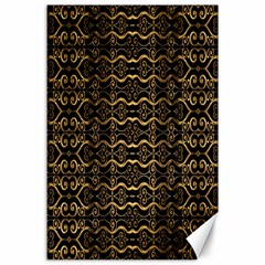 Luxury Golden Oriental Ornate Pattern Canvas 24  X 36  by dflcprintsclothing