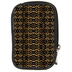 Luxury Golden Oriental Ornate Pattern Compact Camera Leather Case