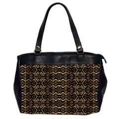 Luxury Golden Oriental Ornate Pattern Oversize Office Handbag (2 Sides) by dflcprintsclothing