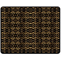 Luxury Golden Oriental Ornate Pattern Fleece Blanket (medium)  by dflcprintsclothing