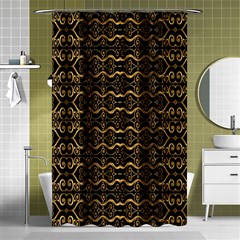 Luxury Golden Oriental Ornate Pattern Shower Curtain 48  X 72  (small)  by dflcprintsclothing