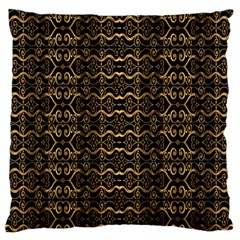 Luxury Golden Oriental Ornate Pattern Standard Flano Cushion Case (two Sides) by dflcprintsclothing