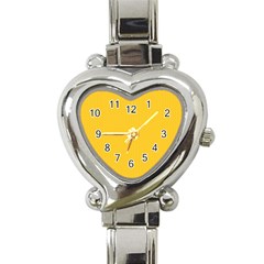 Dandelion Yellow & White - Heart Italian Charm Watch by FashionLane