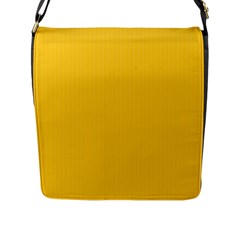 Dandelion Yellow & White - Flap Closure Messenger Bag (l) by FashionLane