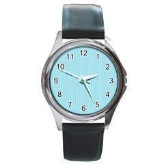 Blizzard Blue & Black - Round Metal Watch by FashionLane