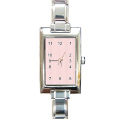 Soft Bubblegum Pink & Black - Rectangle Italian Charm Watch