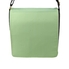 Tea Green & Black - Flap Closure Messenger Bag (l) by FashionLane