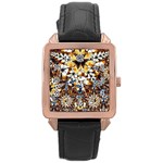 Butterfly Blaster - by LaRenard Rose Gold Leather Watch  Front