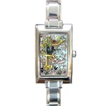 The Illustrated Alphabet - F - by LaRenard Rectangle Italian Charm Watch Front