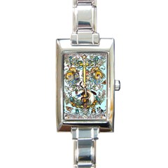 The Illustrated Alphabet - I - By Larenard Rectangle Italian Charm Watch by LaRenard