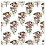 Butterflies on Peonies - by LaRenard Large Satin Scarf (Square) Front