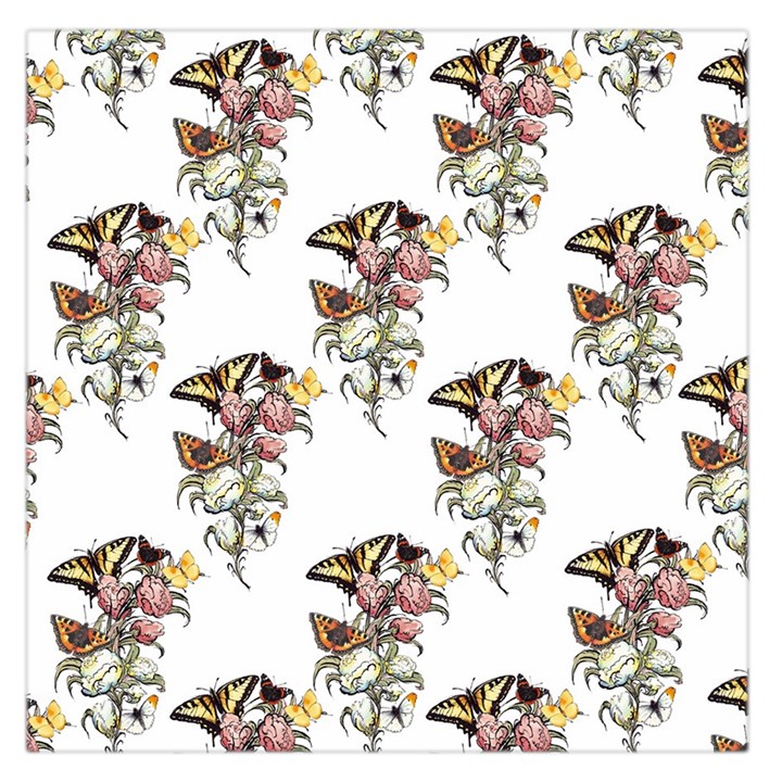 Butterflies on Peonies - by LaRenard Large Satin Scarf (Square)